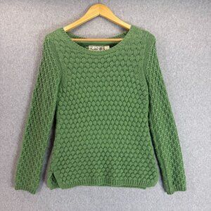 Field Flower Anthro Green Knit‎ Long Sleeve Sweater Size Small Wool Mohair Blend